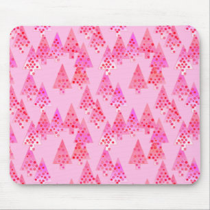 Modern flower Christmas trees - pastel pink Mouse Mat