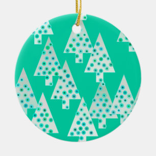 Modern flower Christmas trees - seafoam green Ceramic Tree Decoration