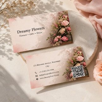 Modern Flower Company Pink colour Business Card
