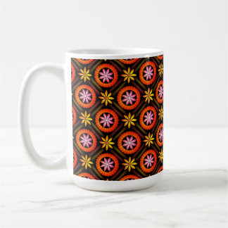 Modern Flower design on black background  Coffee Mug