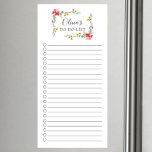 Modern Flower Frame Personalised Magnetic Notepad<br><div class="desc">Lined and checkmark box magnetic notepad design featuring a simply modern floral frame personalised with your name.</div>