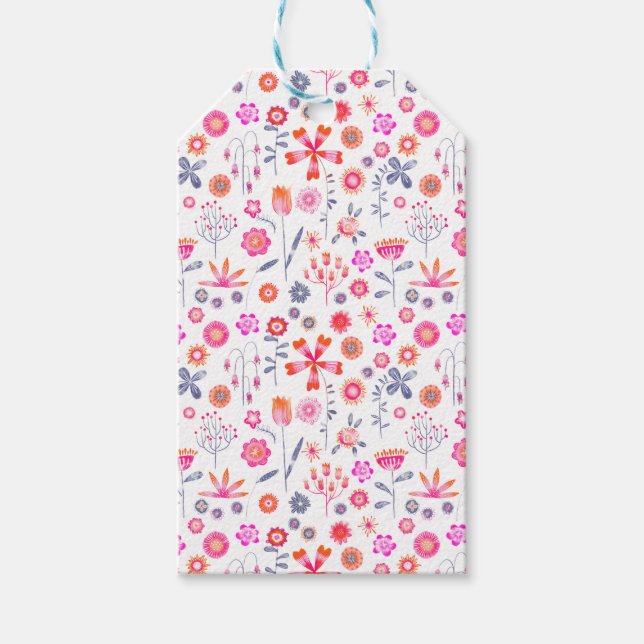 Modern Flower Garden Gift Tags (Front)