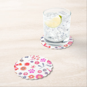 Modern Flower Garden Paper Coaster