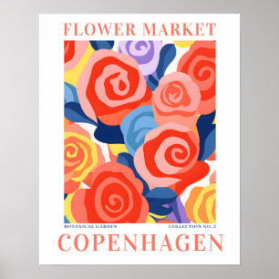 Modern Flower Market Copenhagen Flowers botanical Poster