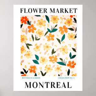 Modern Flower Market Montreal Flowers botanical Poster