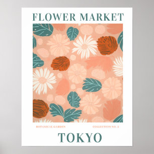 Modern Flower Market Tokyo Flowers botanical Poster