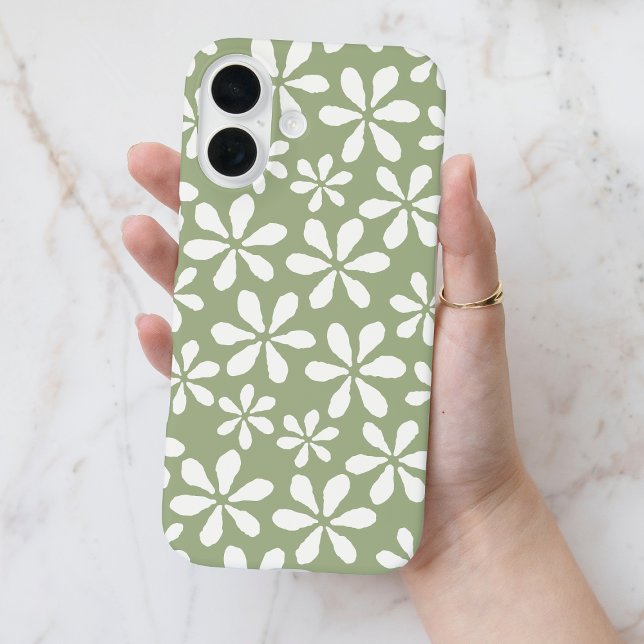 Modern Flower Pattern Chic Sage Green Girly Floral Case-Mate iPhone Case (Modern Flower Pattern Chic Sage Green Girly Floral Case-Mate iPhone Case)