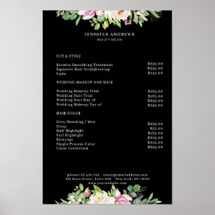 Modern Flower Price List Poster