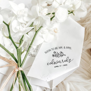 Modern Flower Save the Date  Rubber Stamp