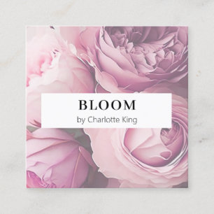 Modern, flower square business card