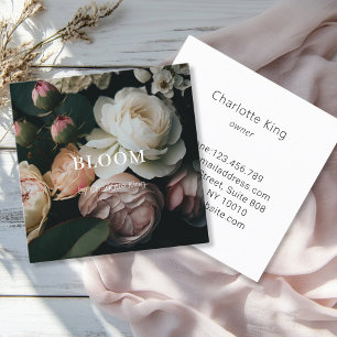 Modern, flower square business card