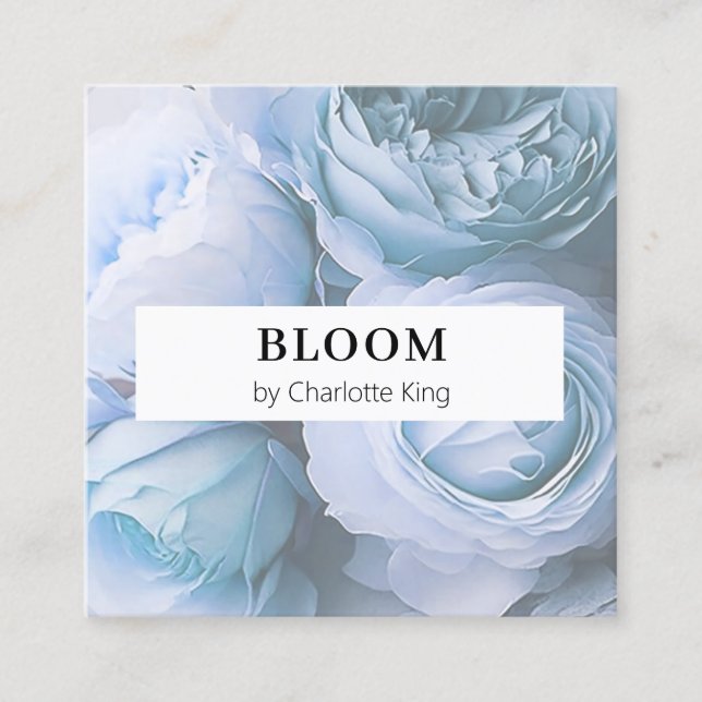 Modern, flower square business card (Front)