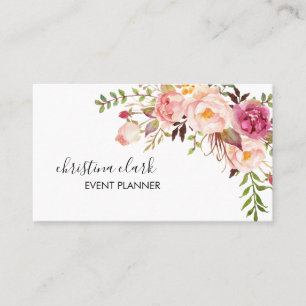 Modern Flowers Boho Floral Custom Personalised Business Card
