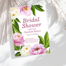 Modern Flowers Bridal Shower Invitation