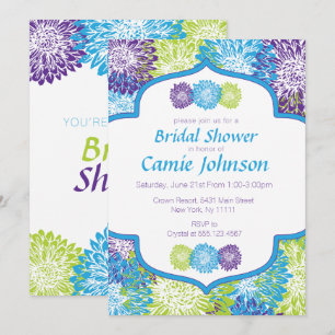 Modern, Flowers Bridal Shower Invitations