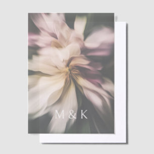 Modern Flowers Custom Wedding Monogram Vellum Invitations