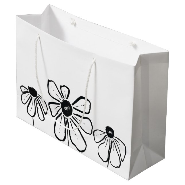Modern Flowers Gift Bag (Front Angled)