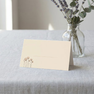 Modern flowers guest name place card