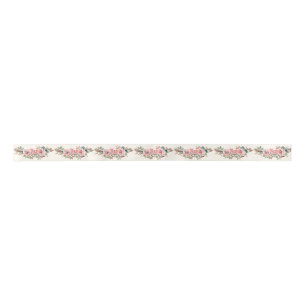 Modern Flowers Satin Ribbon