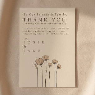 Modern flowers Wedding thank you Table Card