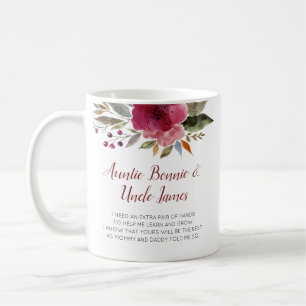 Modern Flowers Will You Be My Godparents Baptism Coffee Mug