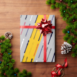 Modern Flute Simple Cool Music Minimal Flautist Wrapping Paper