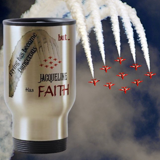 Modern Flying Script I Have Faith Name Travel Mug (Creator Uploaded)