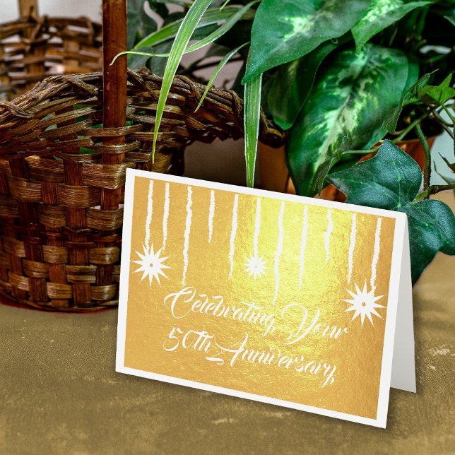 Modern Foil 50th Anniversary Celebration Card (Modern Foil 50th Anniversary Card.)