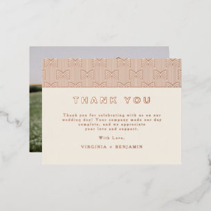 Modern Foil Photo Thank You Card