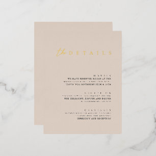 Modern Foil Wedding Details Enclosure Card