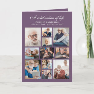 Modern Folded 14-Photo Memorial/Funeral Program Programme