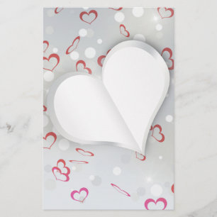 Modern Folded 3D Paper Heart - Stationery