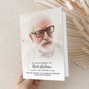 Modern Folded 4-Page 1-Photo Celebration of Life Programme