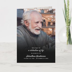 Modern Folded 4-Page 3-Photo Celebration of Life P Programme