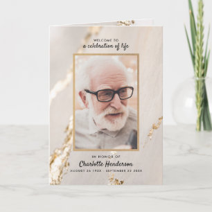 Modern Folded 4-Page 3-Photo Celebration of Life P Programme