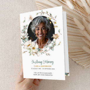 Modern Folded 4-Page 3-Photo Celebration of Life P Programme