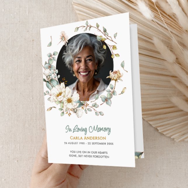 Modern Folded 4-Page 3-Photo Celebration of Life P Programme (Creator Uploaded)