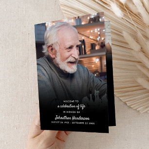 Modern Folded 4-Page 3-Photo Celebration of Life P Programme