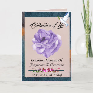 Modern Folded Celebration of Life Order of Service Programme