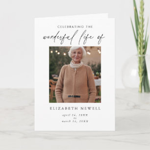 Modern Folded Celebration of Life Program Programme