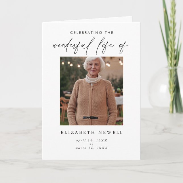 Modern Folded Celebration of Life Program Programme (Front)