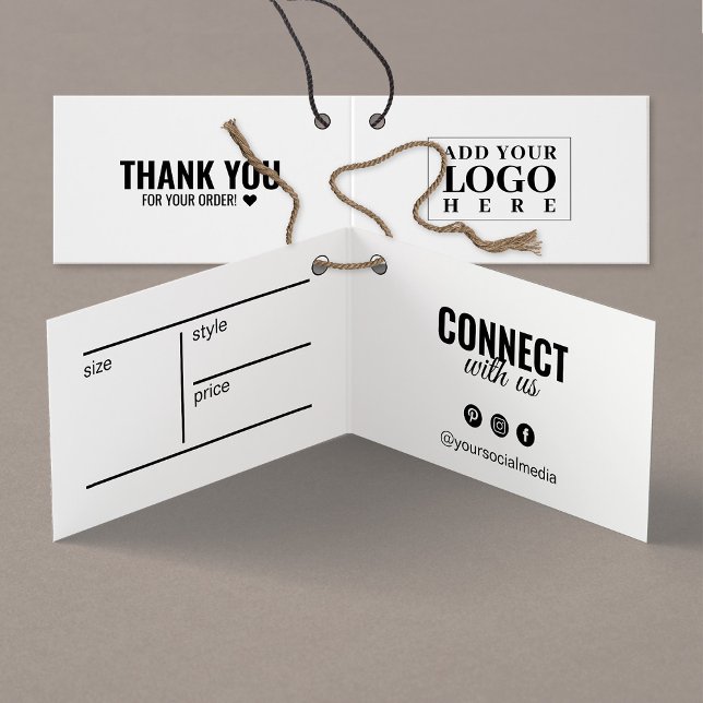 Modern Folded Clothing White Hang Tag Card (Creator Uploaded)