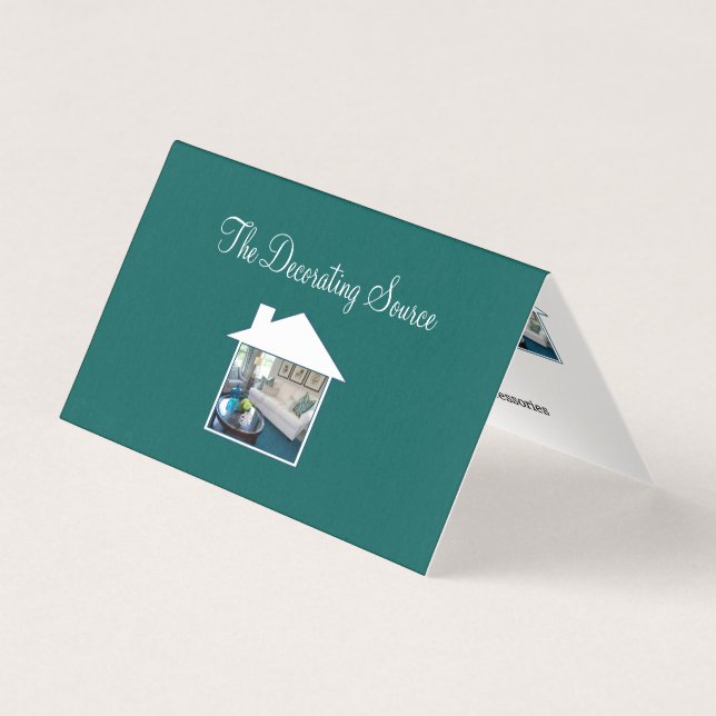 Modern Folded Decorating Business Tent Cards (Front)