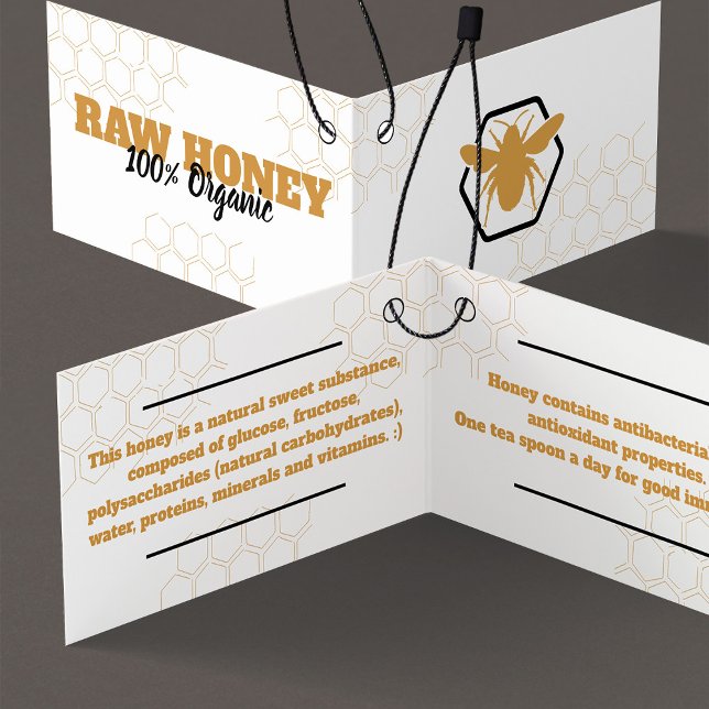 Modern Folded Honey White Clothing Hang Tag Card (Creator Uploaded)