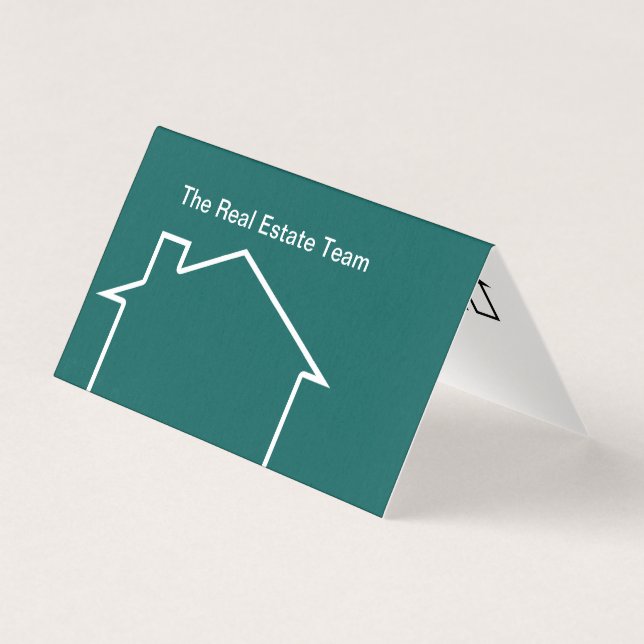 Modern Folded Real Estate Business Tent Cards (Front)