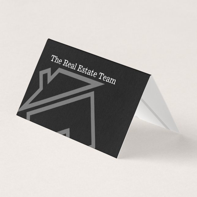 Modern Folded Real Estate Design Business Card (Front)