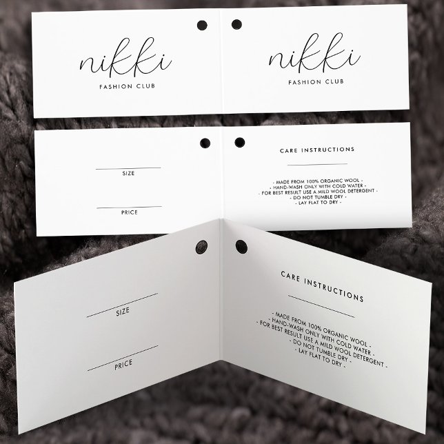 Modern Folded White Clothing Price Hang Tag (Creator Uploaded)