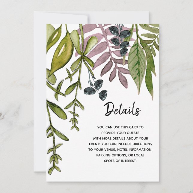 Modern Foliage Details Card (Front)