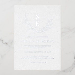 Modern Foliage Leaves Line Art Elegant Wedding