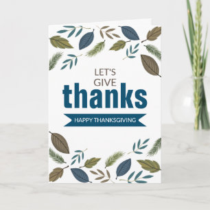 Modern Foliage, Let's Give Thanks, Thanksgiving Card
